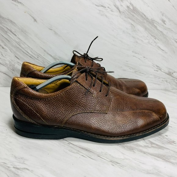 BASS Lex Mens Brown Leather Derby Blucher Chukka Oxford Comfort Shoes Sz 12M